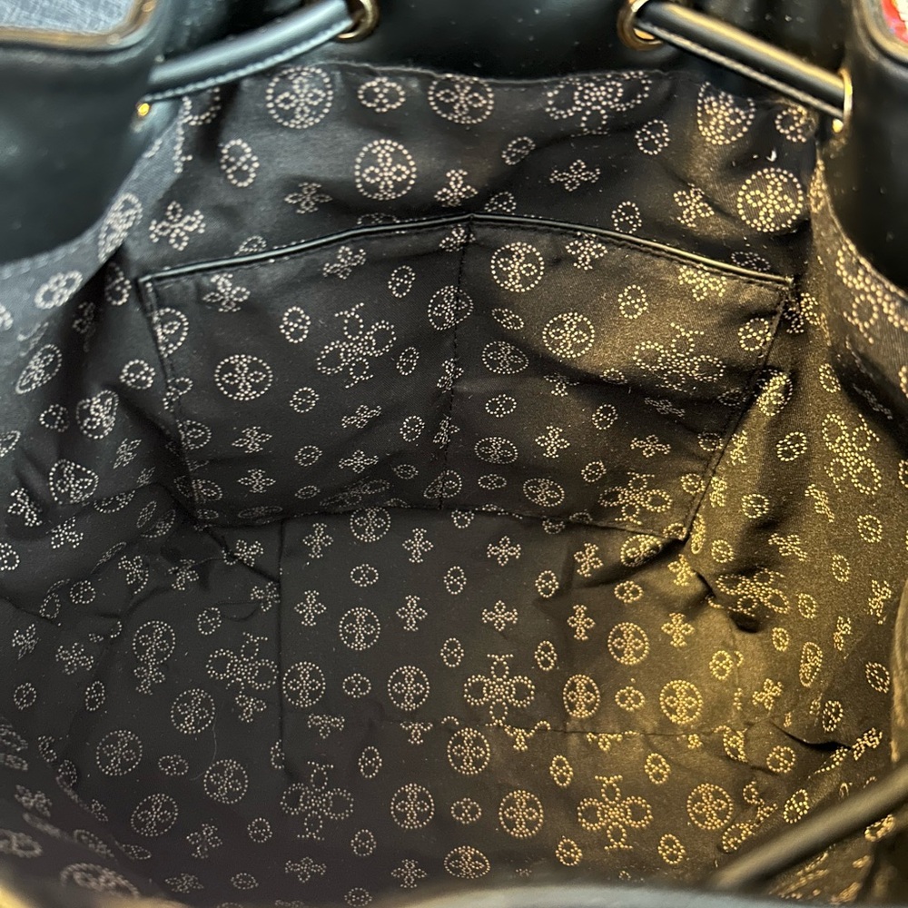 Black Embossed Drawstring Bag NWT - image 7